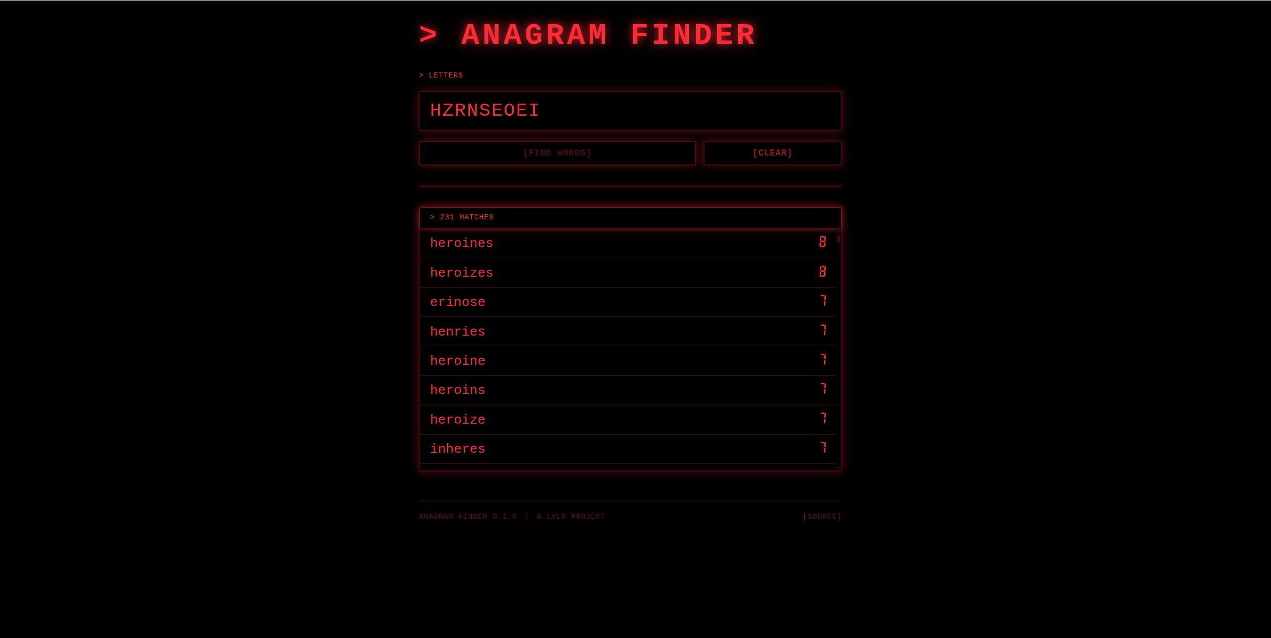 Anagram Finder
